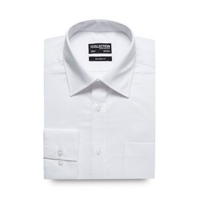 The Collection White self striped tailored fit shirt